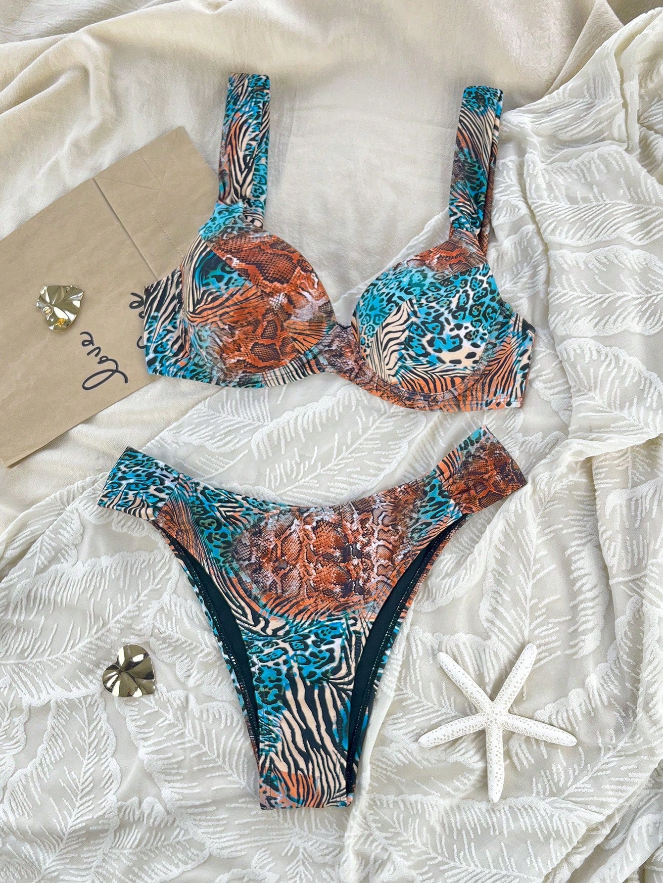 Biquíni Meia Taça Animal Print Com Alças Largas