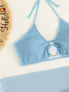 Conjunto Triângulo Texturizado Com Saia Franzida