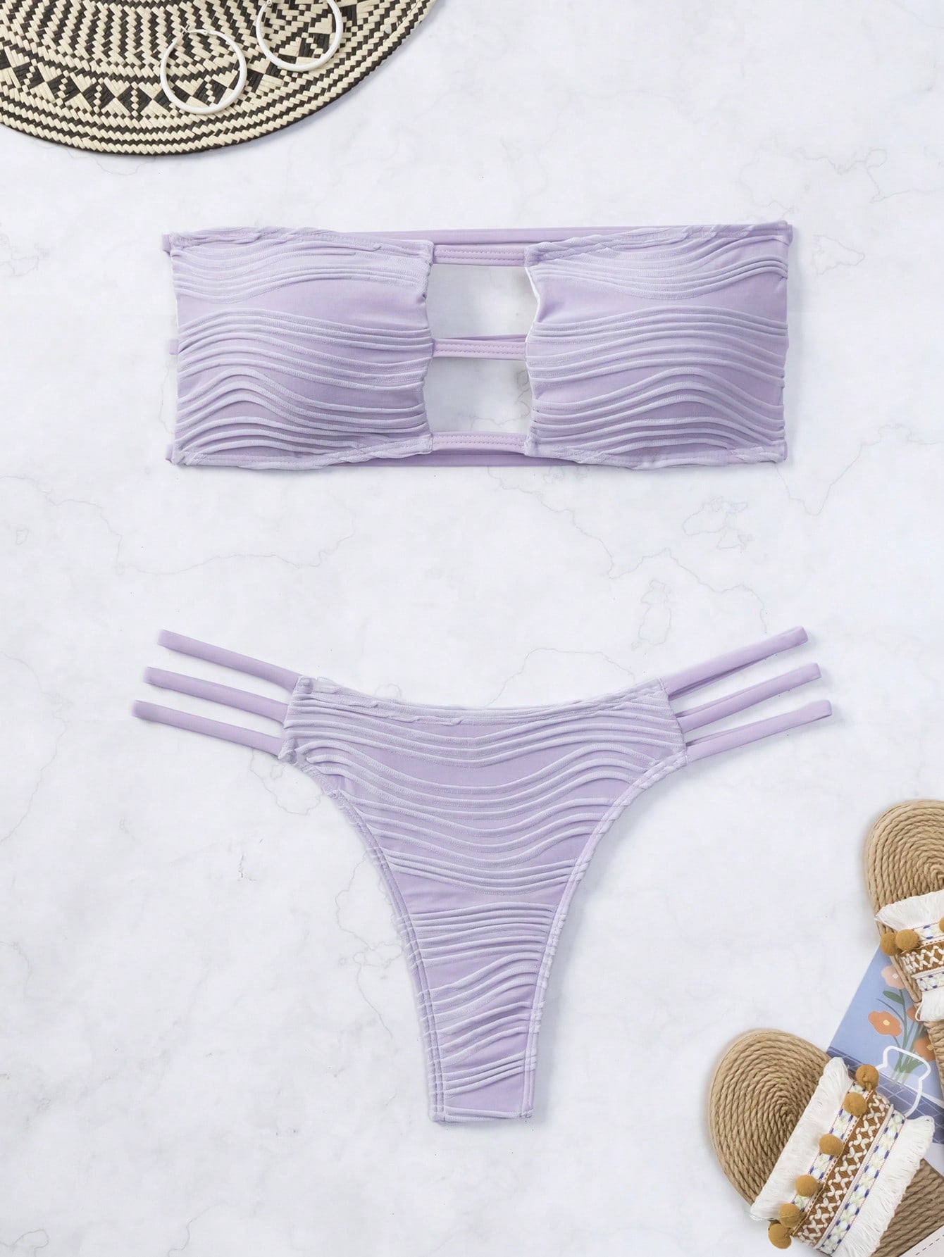 Biquíni Tomara Que Caia Texturizado Com Recortes