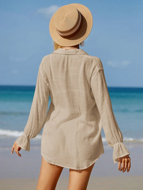 Saída De Praia Conjunto Camisa E Short Leve