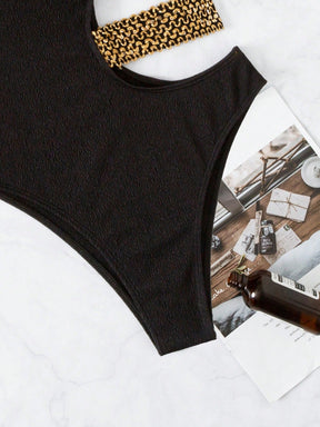 Maiô Um Ombro Só Com Recorte E Detalhe Trançado