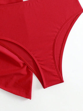 Conjunto Um Ombro Só Com Pareô Assimétrico Elegante