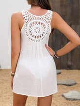 Saída De Praia Vestido Curto Com Costas Rendadas