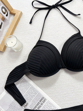 Biquíni Meia Taça Hot Pant Texturizado Drapeado