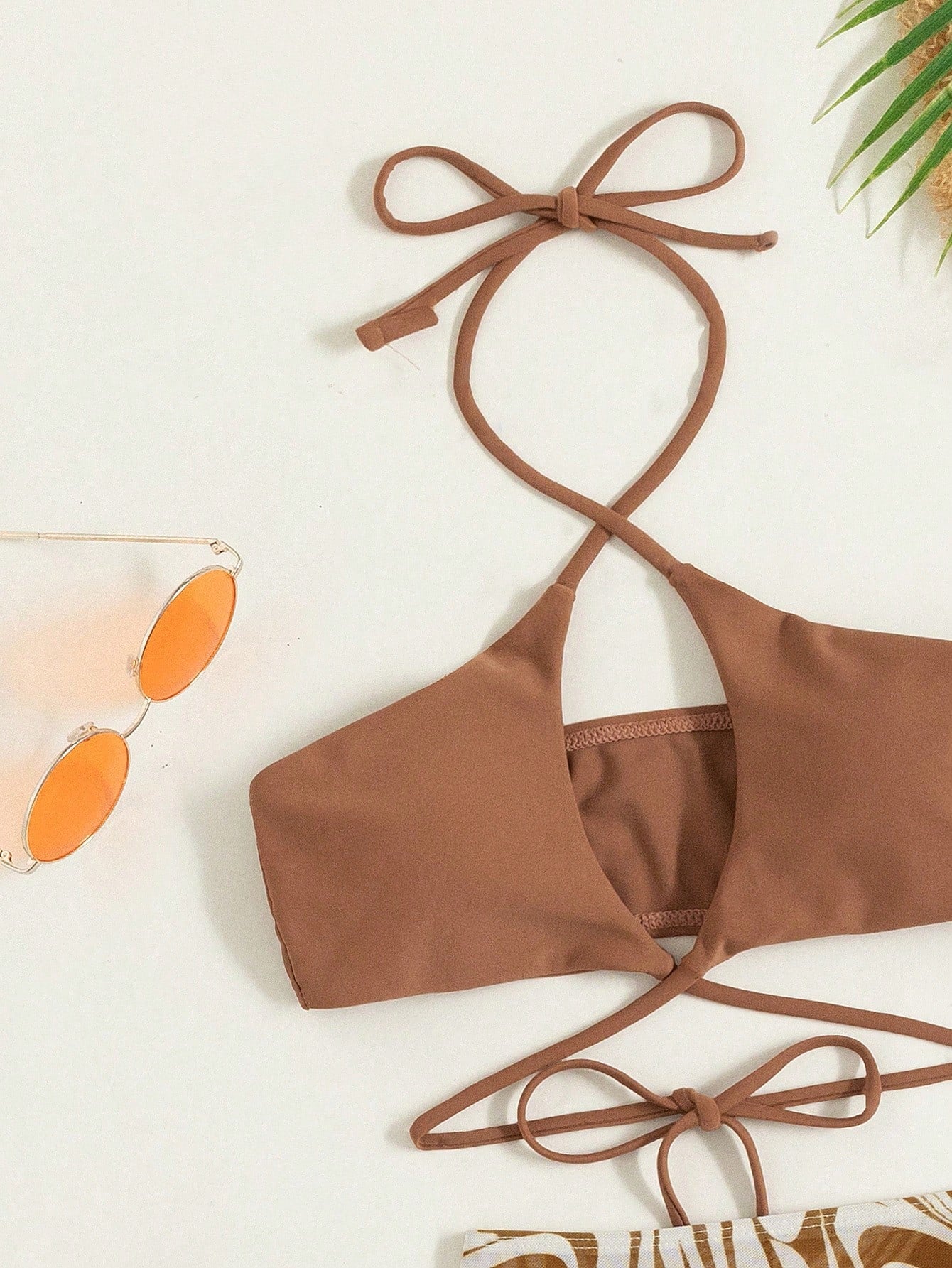 Conjunto Halter Com Pareô Drapeado Estilo Resort