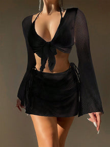 Conjunto Triângulo Com Saia E Blusa Estilo Texturizado