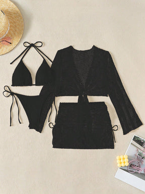 Conjunto Triângulo Com Saia E Blusa Estilo Texturizado