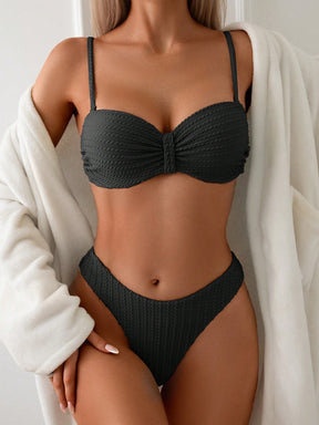 Biquíni Tomara Que Caia Texturizado Com Bojo Removível