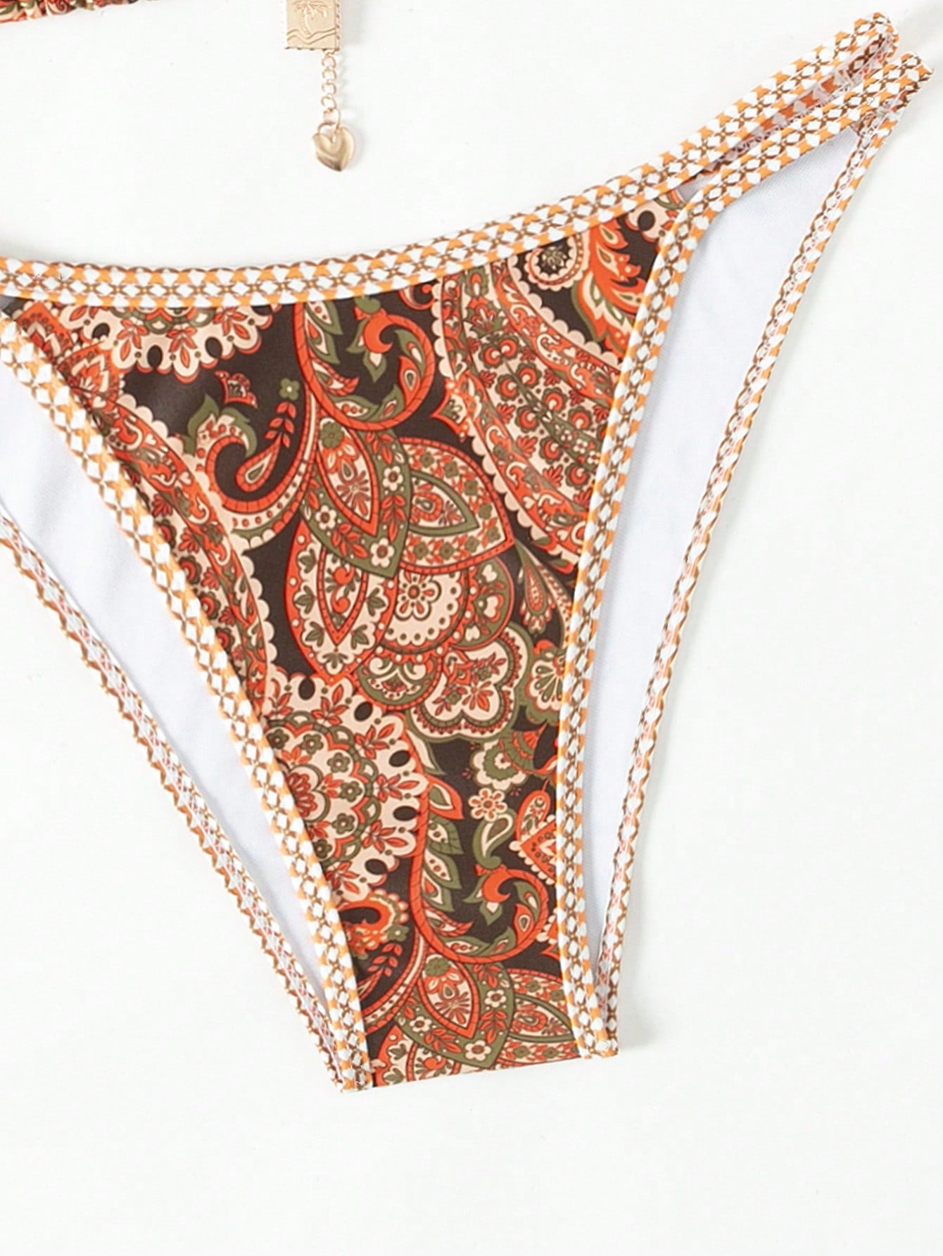 Biquíni Triângulo Estampa Boho Com Pingente