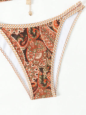 Biquíni Triângulo Estampa Boho Com Pingente