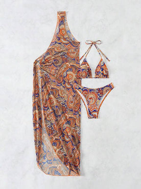 Conjunto Triângulo Com Pareô Assimétrico Estilo Boho