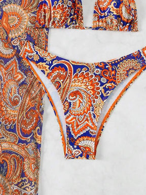 Conjunto Triângulo Com Pareô Assimétrico Estilo Boho