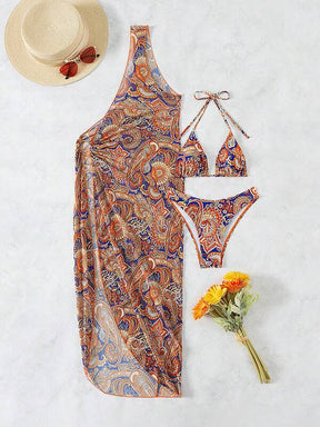 Conjunto Triângulo Com Pareô Assimétrico Estilo Boho