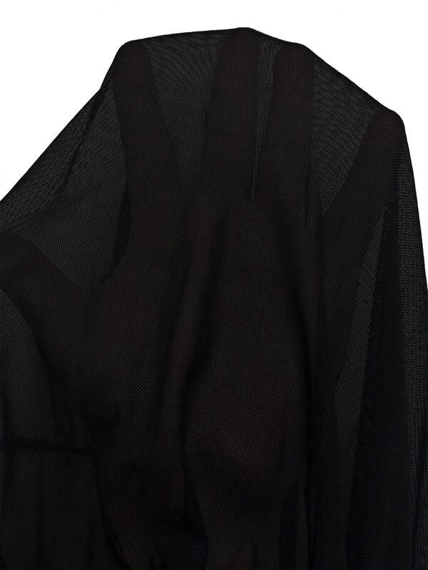 Saída De Praia Kimono Curto Transparente Com Amarração