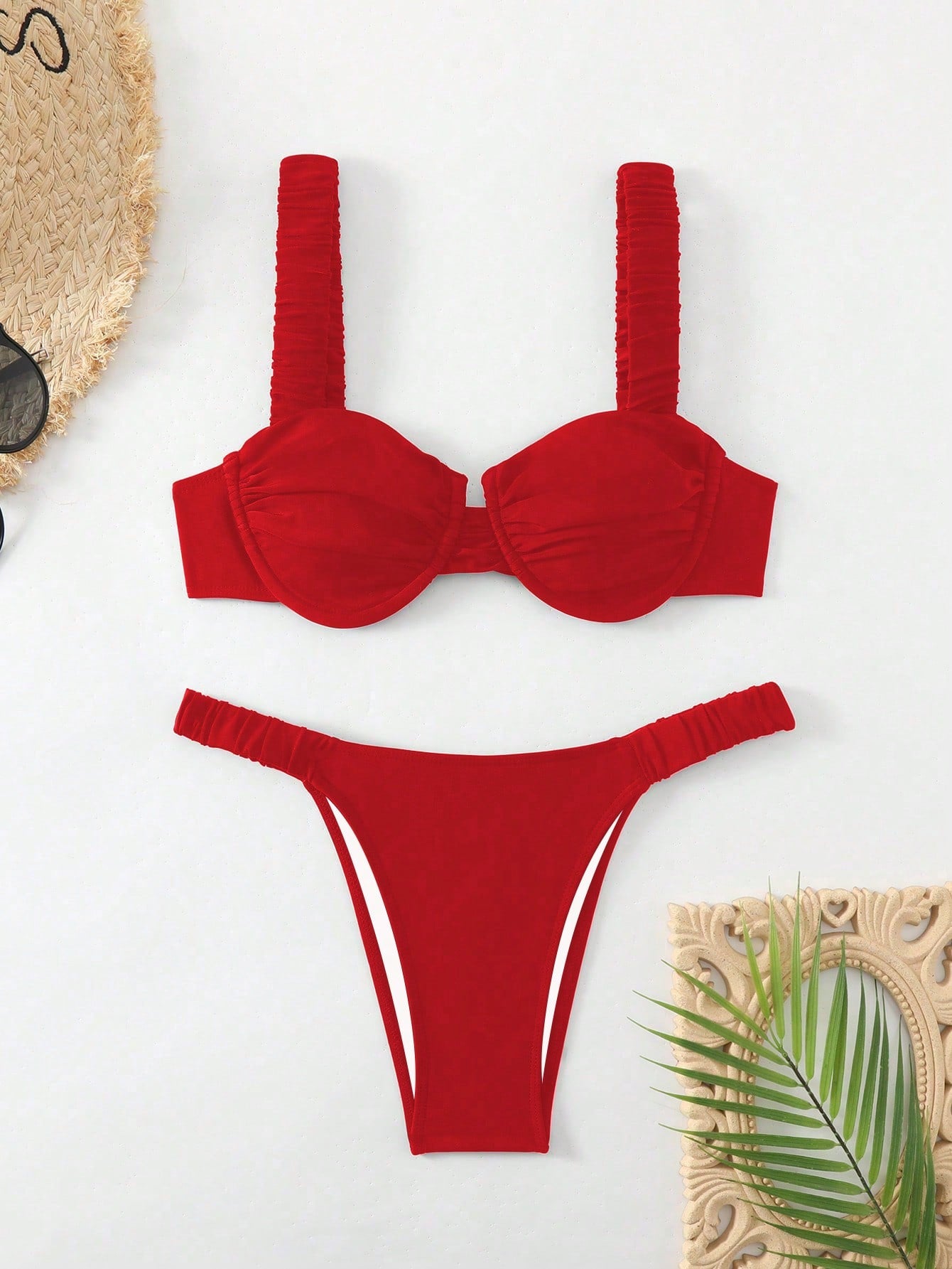 Biquíni Meia Taça Com Aro E Alças Drapeadas