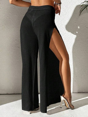 Saída De Praia Calça Fluida Com Fenda Lateral