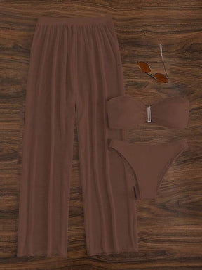 Conjunto Tomara Que Caia Com Calça Fluida E Cós Alto