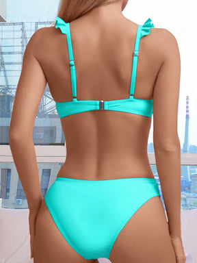 Biquíni Meia Taça Cintura Alta Com Babados