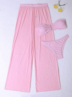 Conjunto Tomara Que Caia Com Calça Fluida E Cós Alto