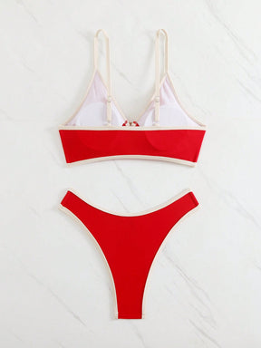 Biquíni Triângulo Com Argola Central Estilo Minimalista