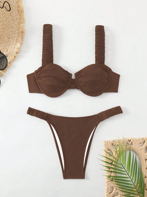 Biquíni Meia Taça Com Aro E Alças Drapeadas