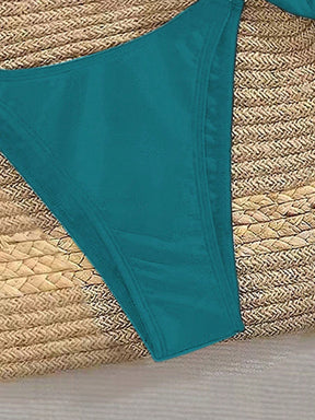 Biquíni Triângulo Com Argolas Douradas E Alças Largas