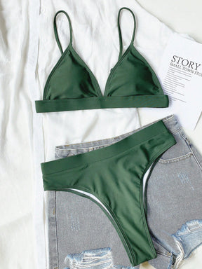 Biquíni Hot Pant Top Triângulo Com Detalhe Contrastante