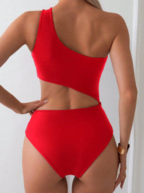 Maiô Assimétrico Com Recorte Na Cintura Estilo Moderno