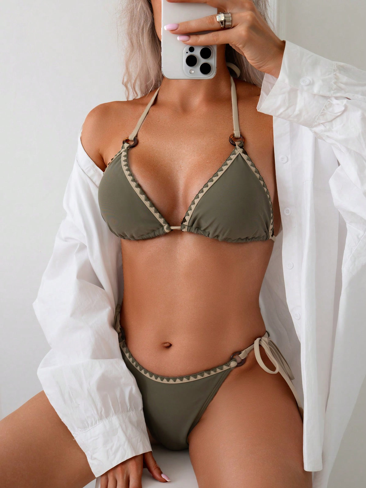 Biquíni Cortininha Com Acabamento Trançado