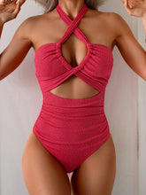 Maiô Texturizado Com Alças Cruzadas E Recorte Frontal