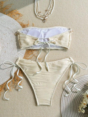 Biquíni Tomara Que Caia Com Conchas E Amarrações