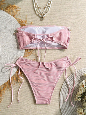 Biquíni Tomara Que Caia Com Conchas E Amarrações