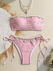Biquíni Tomara Que Caia Com Conchas E Amarrações