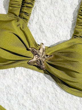 Biquíni Meia Taça High Leg Com Aviamento Estilo Resort