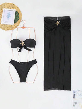 Conjunto Tomara Que Caia Com Saia Longa E Detalhe Estrela