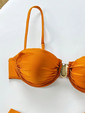 Biquíni Meia Taça Com Aviamento Central Estilo Clássico