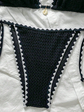 Biquíni Triângulo High Leg Com Amarração Estilo Crochê