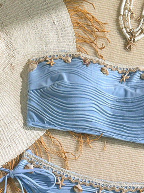 Biquíni Tomara Que Caia Com Conchas E Amarrações