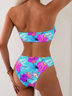 Biquíni Tomara Que Caia Estampa Tropical Cintura Alta