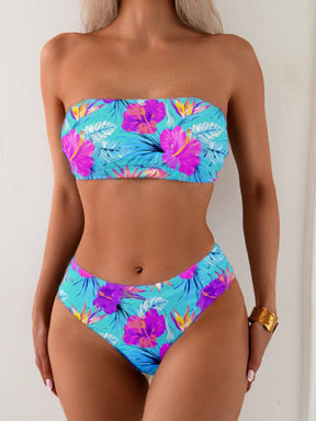 Biquíni Tomara Que Caia Estampa Tropical Cintura Alta