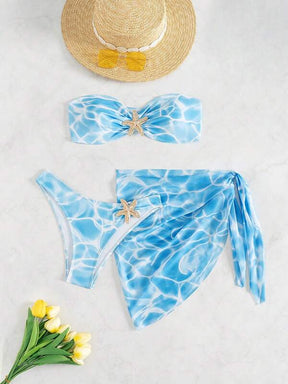 Conjunto Tomara Que Caia Com Pareô E Detalhe Estrela