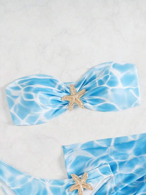 Conjunto Tomara Que Caia Com Pareô E Detalhe Estrela