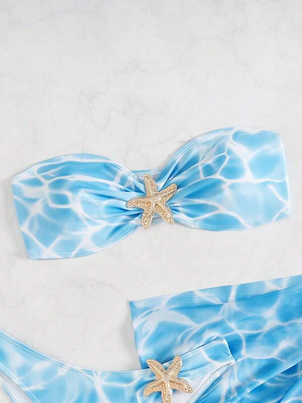 Conjunto Tomara Que Caia Com Pareô E Detalhe Estrela