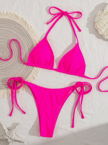 Biquíni Cortininha Tradicional Com Amarração Lateral