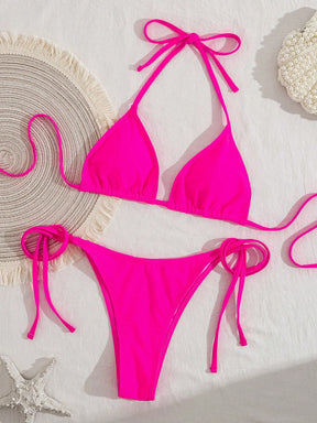 Biquíni Cortininha Tradicional Com Amarração Lateral