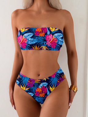 Biquíni Tomara Que Caia Estampa Tropical Cintura Alta