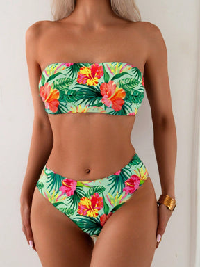 Biquíni Tomara Que Caia Estampa Tropical Cintura Alta