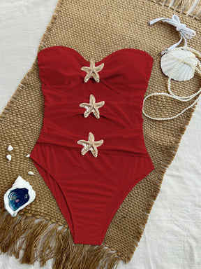 Maiô Tomara Que Caia Com Recortes E Apliques De Estrela