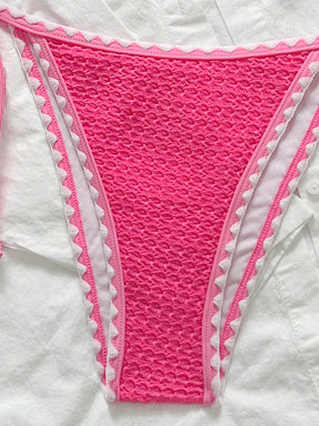 Biquíni Triângulo High Leg Com Amarração Estilo Crochê