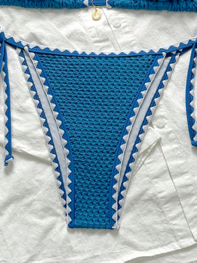 Biquíni Triângulo High Leg Com Amarração Estilo Crochê